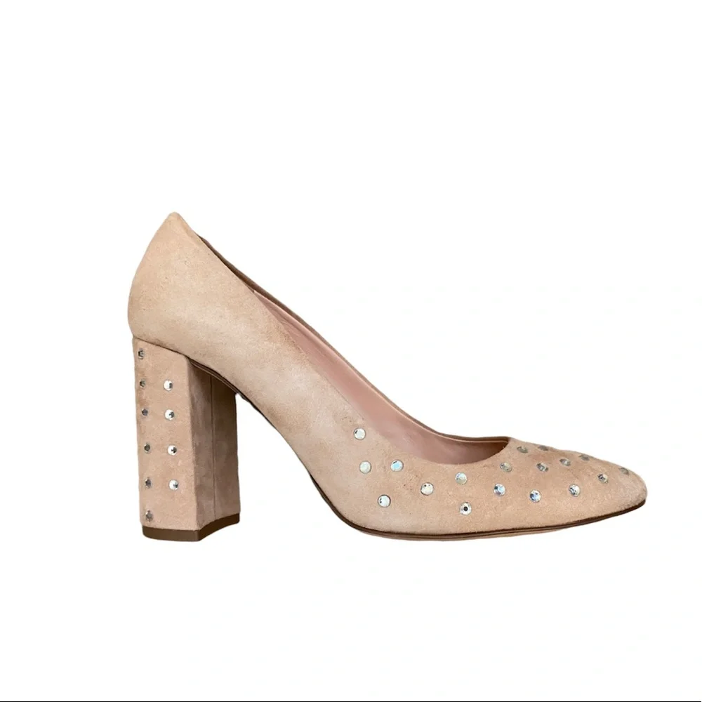 [J. Crew] Crystal Embellished Suede Heels - Picture 3 of 8